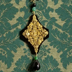 Collana Solo Io Filigrana Rombo Plexi Nero