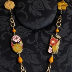 Collana Solo Io Fiori Marroni Pietre Nero