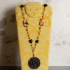 Collana Solo Io Fiori Nero