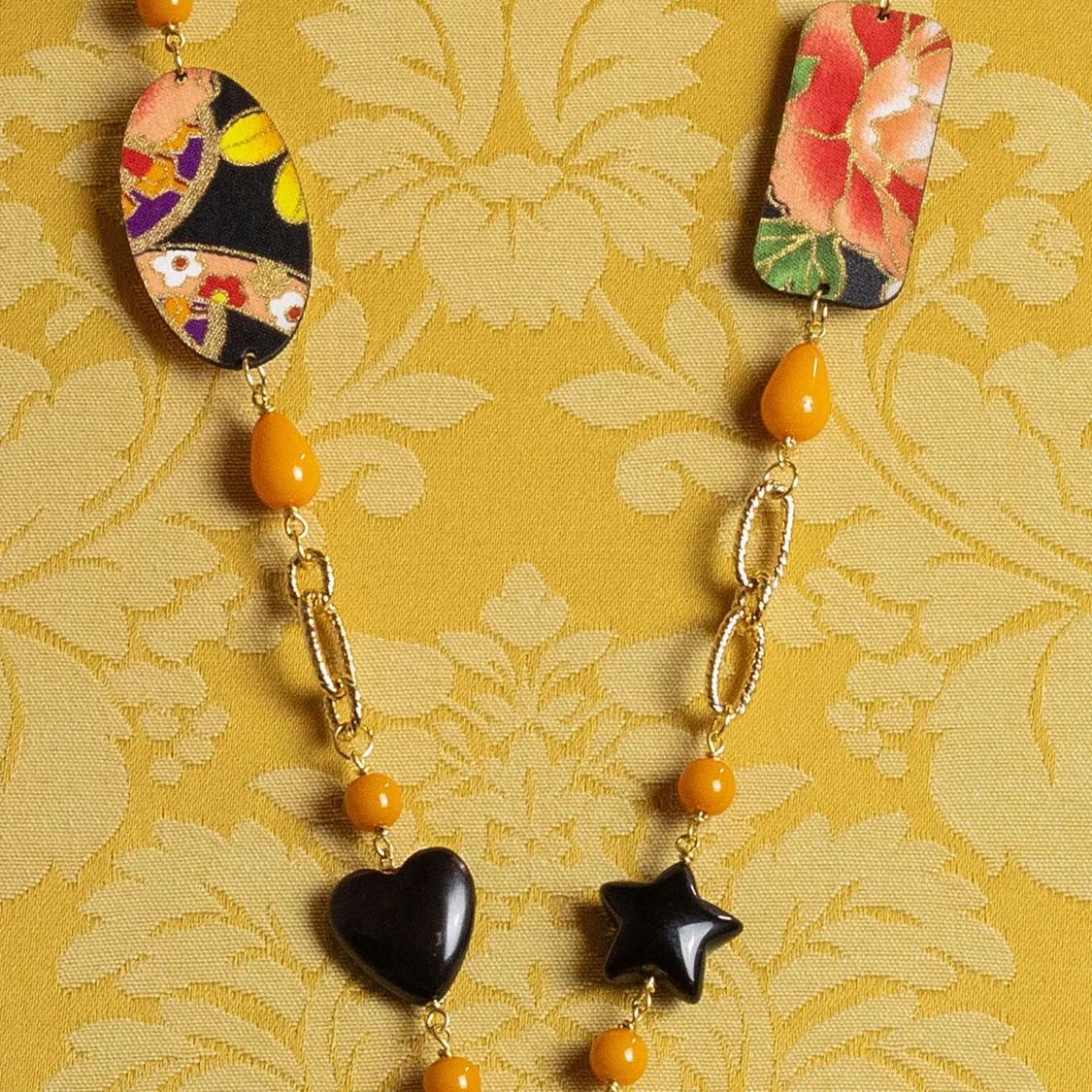 Collana Solo Io Fiori Nero