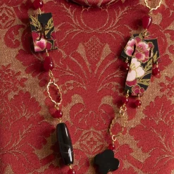Collana Solo Io Kimono Nero E Rubino