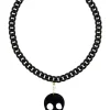 Collana Teschio Plexi Nero Perla