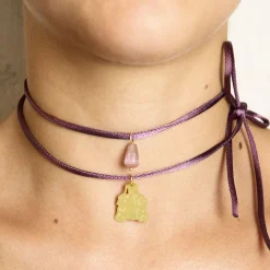Collana Tessuto Dama Viola
