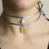 Collana Tessuto Ventaglio Grigio