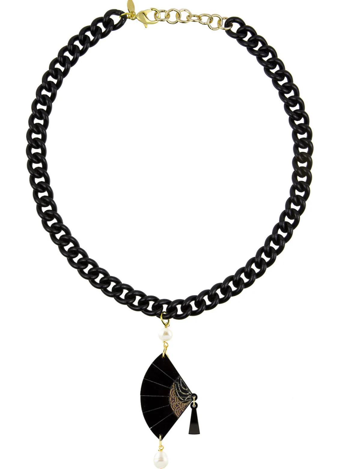 Collana Ventaglio Plexi Nero Perla