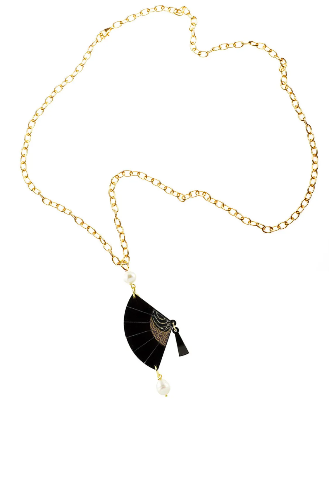Collana Ventaglio Plexi Nero Perla