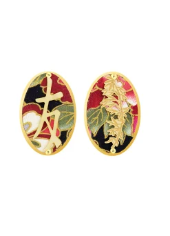 Orecchini Amicizia Clips Ovale Nero