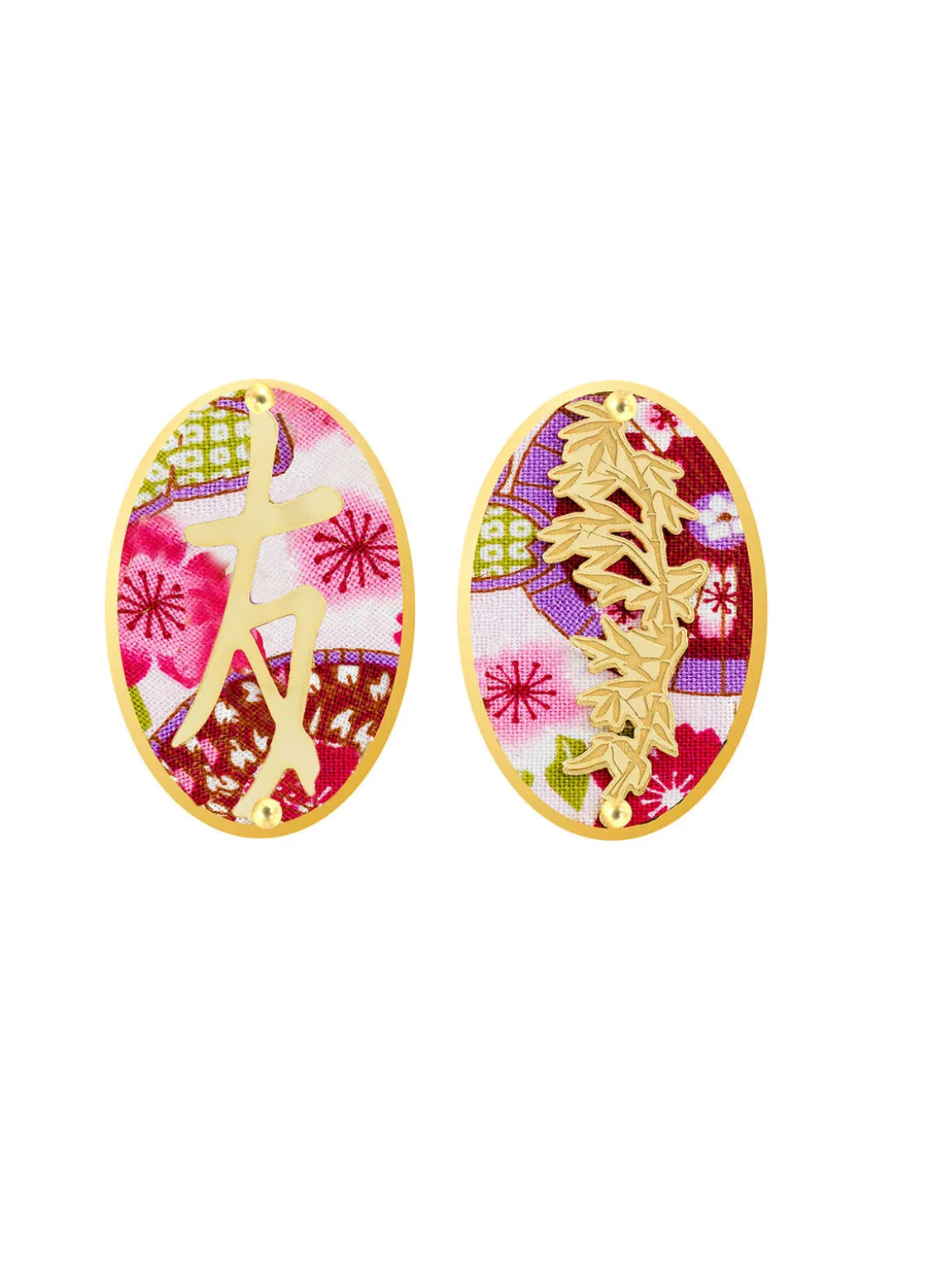 Orecchini Amicizia Clips Ovale Fucsia