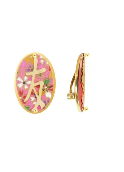 Orecchini Amicizia Clips Ovale Rosa