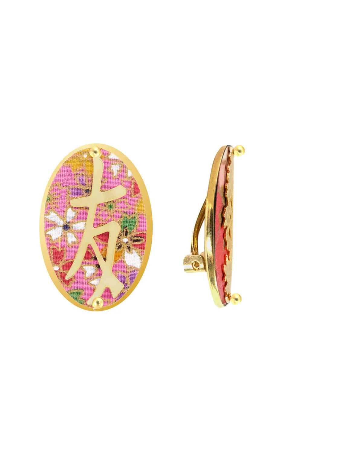 Orecchini Amicizia Clips Ovale Rosa