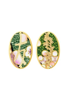 Orecchini Amicizia Clips Ovale Verde