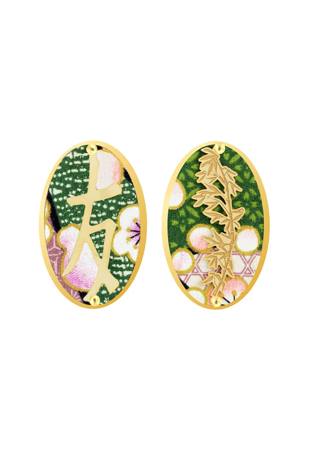 Orecchini Amicizia Clips Ovale Verde