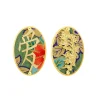 Orecchini Amore Clips Ovale Verde