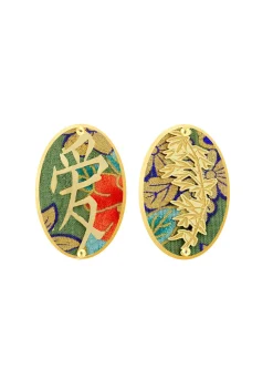 Orecchini Amore Clips Ovale Verde