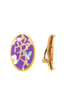 Orecchini Amore Clips Ovale Lilla