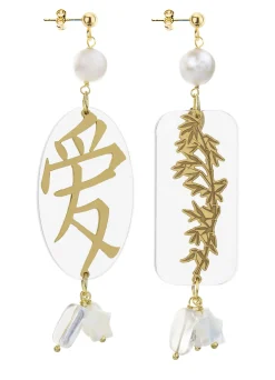 Orecchini Amore Plexi Trasparente Perla