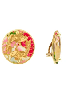 Orecchini Carpe Clips Tondo Fucsia