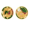 Orecchini Carpe Clips Tondo Verde