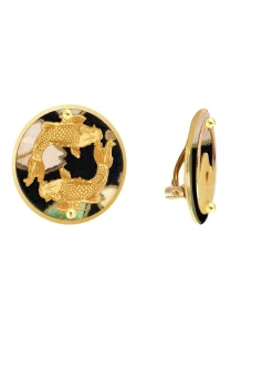 Orecchini Carpe Clips Tondo Nero