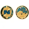 Orecchini Carpe Clips Tondo Azzurro