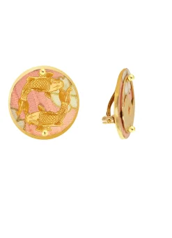 Orecchini Carpe Clips Tondo Rosa