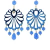 Orecchini Chandelier Conchiglia Plexi Azzurro