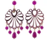 Orecchini Chandelier Conchiglia Plexi Fucsia