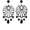 Orecchini Chandelier Conchiglia Plexi Nero