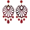 Orecchini Chandelier Conchiglia Plexi Rubino