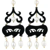 Orecchini Chandelier Corto Plexi Nero