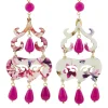 Orecchini Chandelier Corto Fucsia