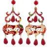 Orecchini Chandelier Corto Rubino