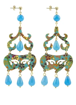 Orecchini Chandelier Corto Azzurro