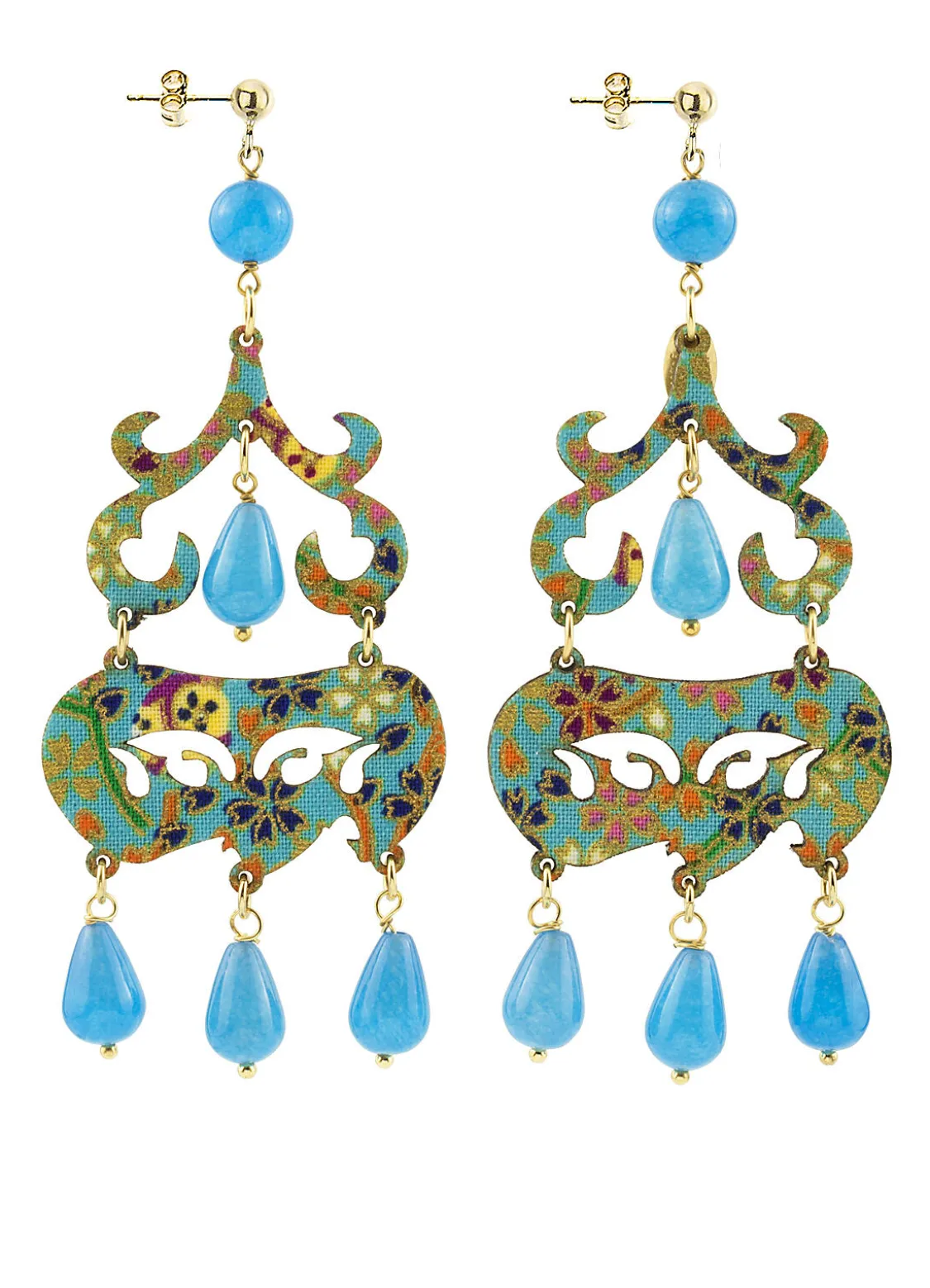 Orecchini Chandelier Corto Azzurro