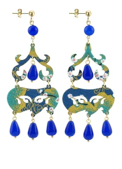 Orecchini Chandelier Corto Blu