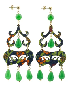 Orecchini Chandelier Corto Verde