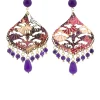 Orecchini Chandelier Goccia Viola