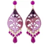 Orecchini Chandelier Goccia Lunga Plexi Fucsia