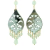 Orecchini Chandelier Goccia Lunga Plexi Verde Giada