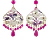Orecchini Chandelier Goccia Fucsia