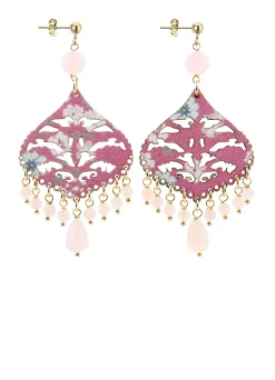 Orecchini Chandelier Goccia Rosa