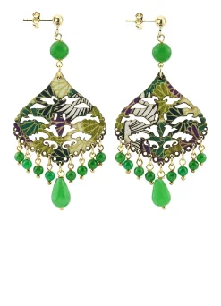Orecchini Chandelier Goccia Verde