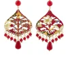 Orecchini Chandelier Goccia Rubino