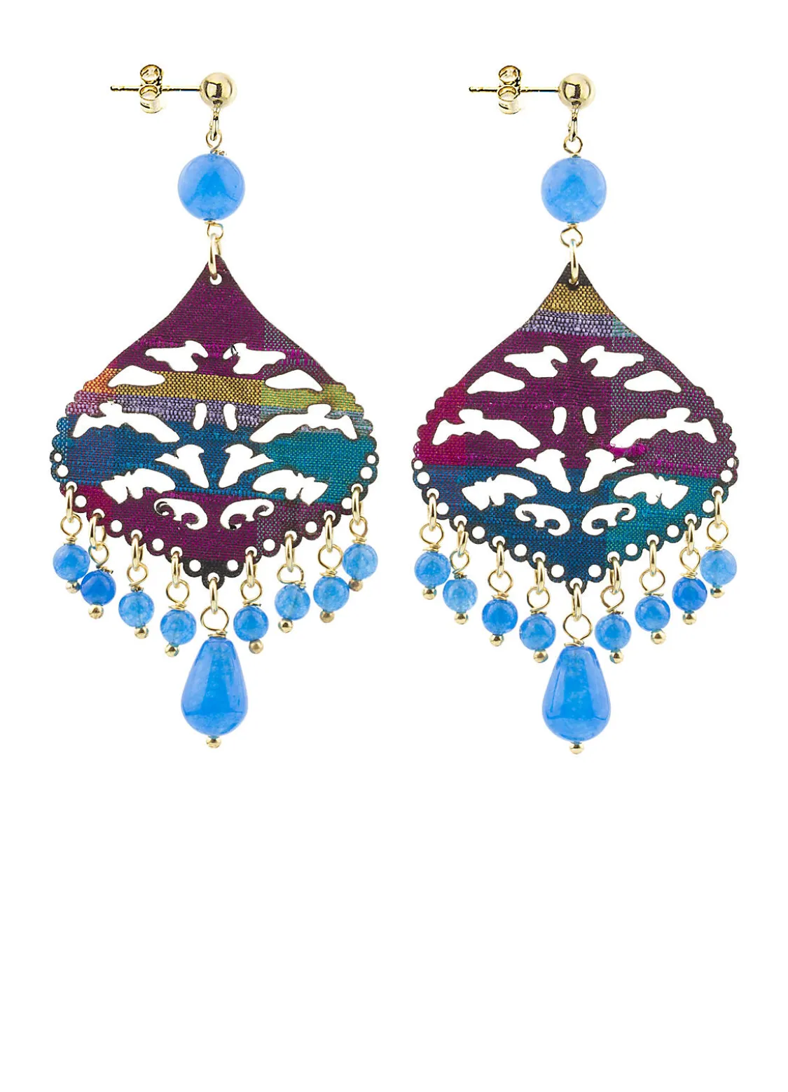 Orecchini Chandelier Goccia Azzurro
