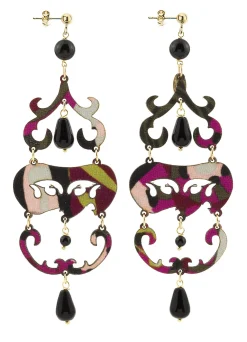 Orecchini Chandelier Lungo Nero