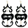 Orecchini Chandelier Lungo Plexi Nero