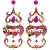 Orecchini Chandelier Lungo Fucsia
