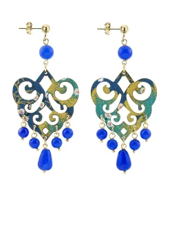 Orecchini Chandelier Palma Blu