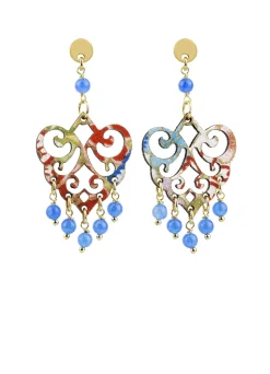 Orecchini Chandelier Palma Mini Azzurro
