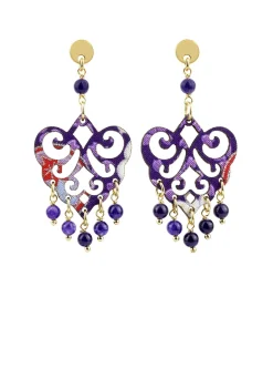 Orecchini Chandelier Palma Mini Viola